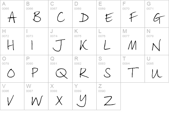 lizzielongstocking uppercase A-Z preview