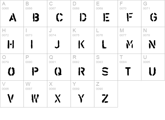 LLAlarm uppercase A-Z preview