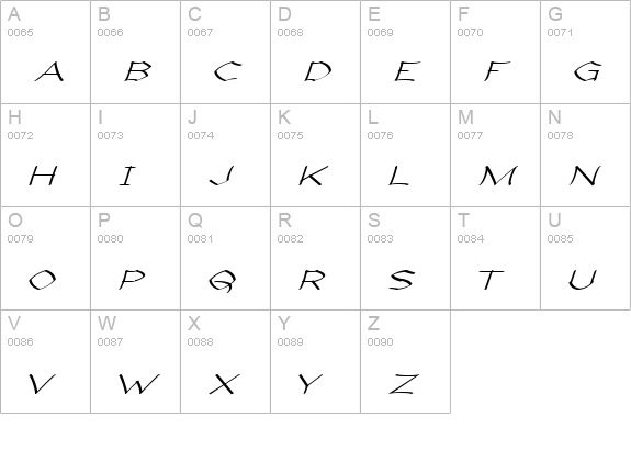 Llynfyrch Fwyrrdynn uppercase A-Z preview