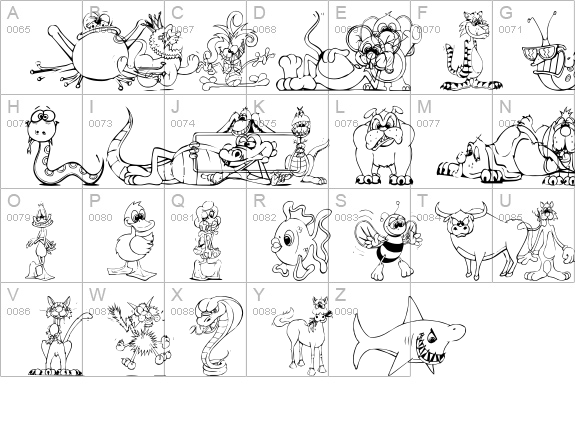 LM Animal Toons uppercase A-Z preview