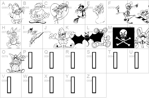LM Holiday Toons uppercase A-Z preview