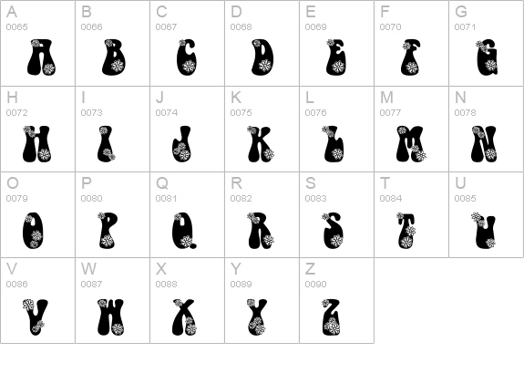 LMS Hippy Chick uppercase A-Z preview