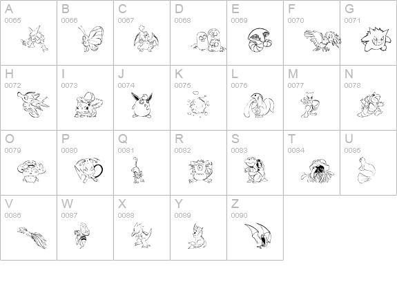 LMS Poke'mon Master DingBat uppercase A-Z preview