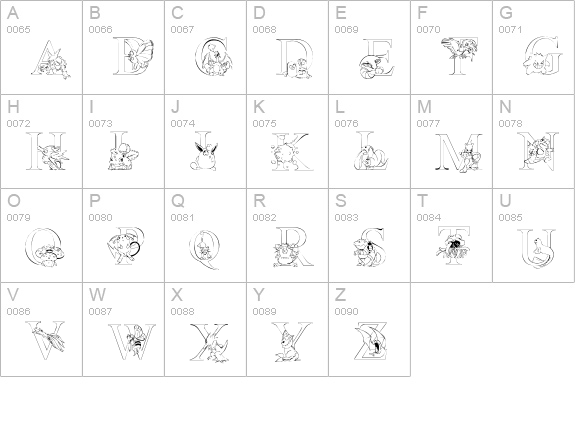 LMS Poke'mon Master Outline uppercase A-Z preview
