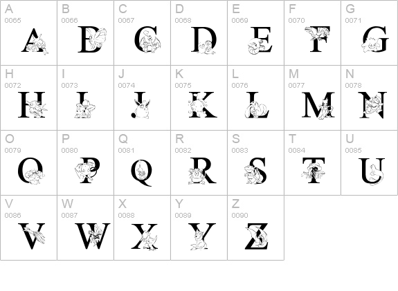 LMS Poke'mon Master Solid uppercase A-Z preview