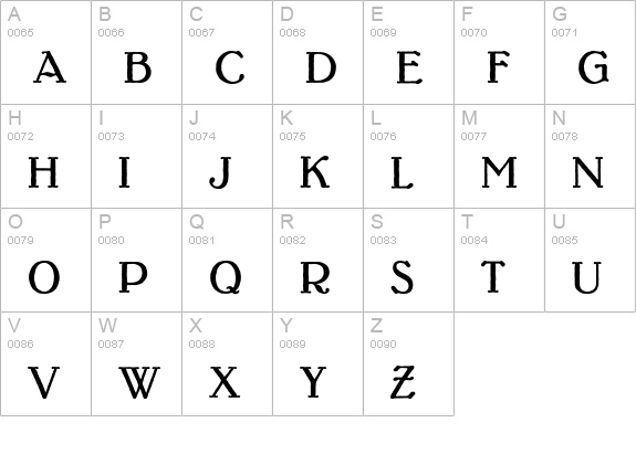 Lo-Type BQ Light uppercase A-Z preview