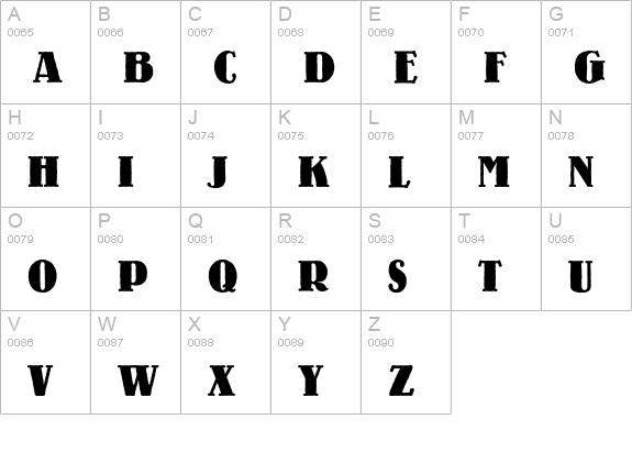 Lo-Type BQ Medium uppercase A-Z preview