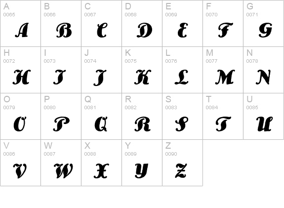 Lo-Type BQ Medium Italic uppercase A-Z preview
