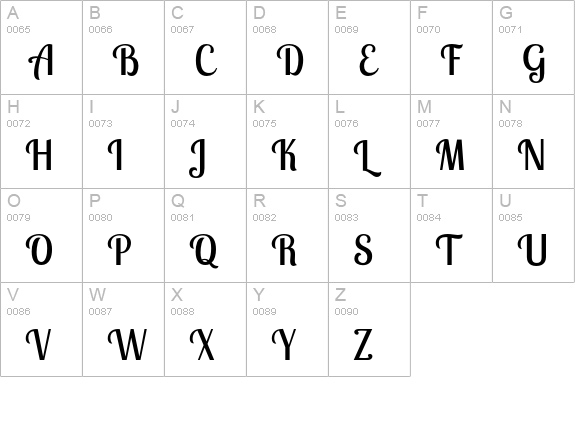 Lobster Two uppercase A-Z preview