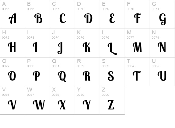 Lobster Two Bold uppercase A-Z preview