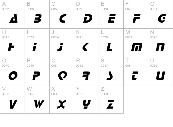 Logan Italic uppercase A-Z preview