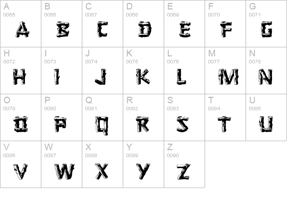 Logger Regular uppercase A-Z preview