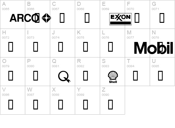 Logos Energy uppercase A-Z preview