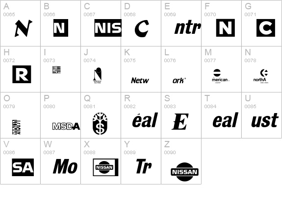LogosCompanyP12 uppercase A-Z preview