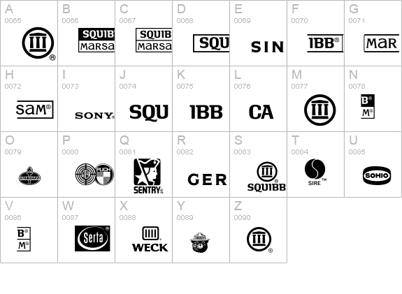 LogosCompanyP16 uppercase A-Z preview