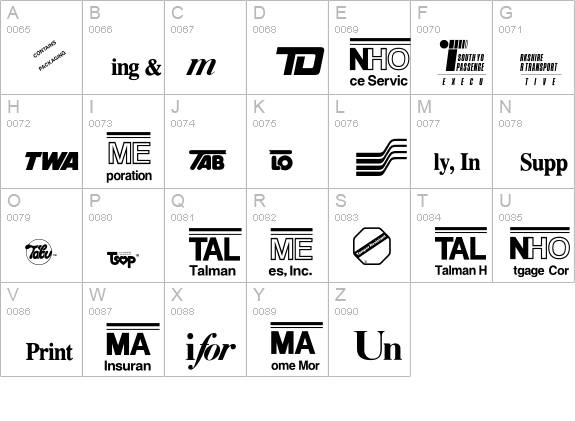 LogosCompanyP18 uppercase A-Z preview