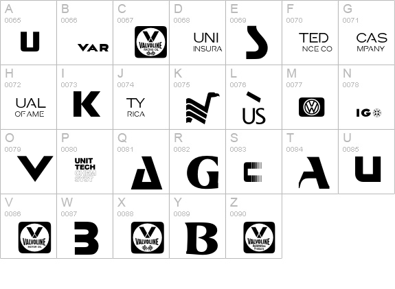 LogosCompanyP19 uppercase A-Z preview