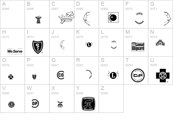 LogosServiceP02 uppercase A-Z preview