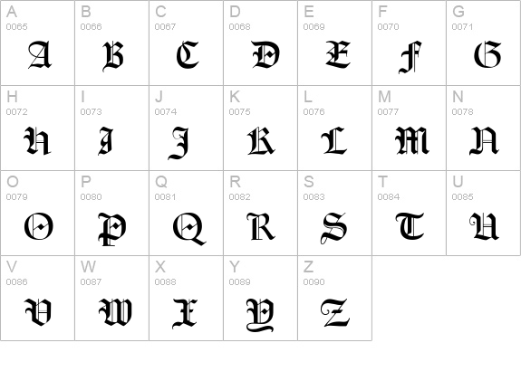 Lohengrin uppercase A-Z preview