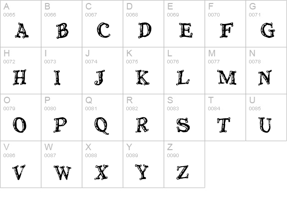 Lollygag uppercase A-Z preview