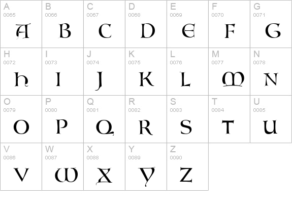Lombardic Regular uppercase A-Z preview
