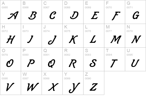 Lombriz uppercase A-Z preview