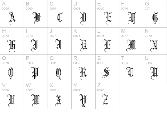 London Text uppercase A-Z preview