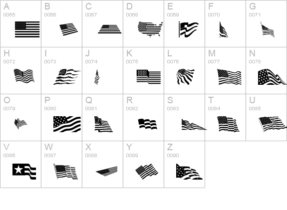 Look for America uppercase A-Z preview