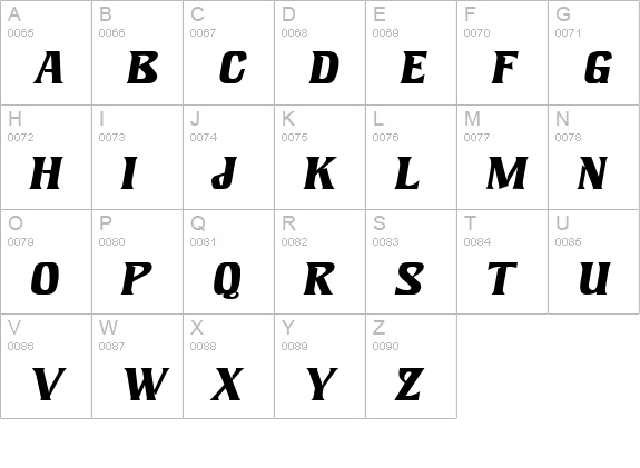 LookingGlass-Italic uppercase A-Z preview