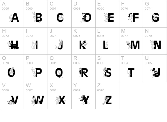 Looney Tunes BT uppercase A-Z preview