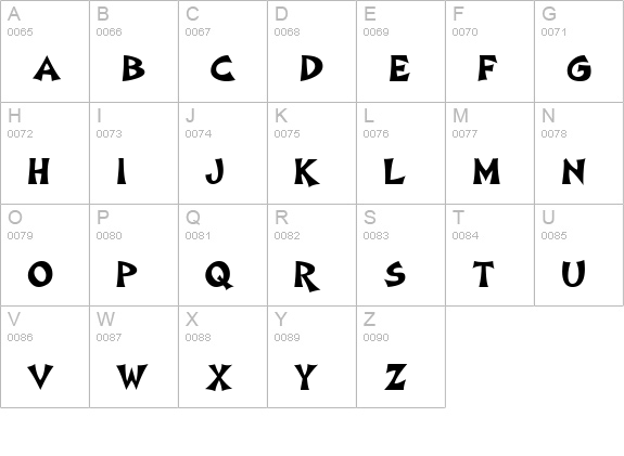 Loose Cruse Bold uppercase A-Z preview