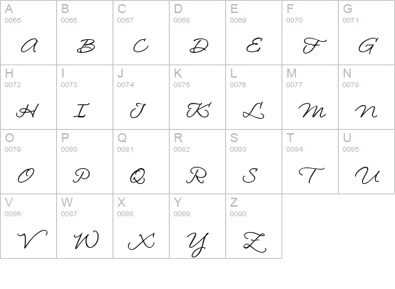 LoosieScript uppercase A-Z preview