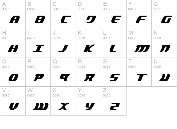 Lord of the Sith Cond Italic uppercase A-Z preview