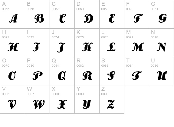 Louis-BoldItalic uppercase A-Z preview