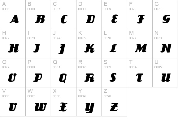 Louisianne Italic uppercase A-Z preview