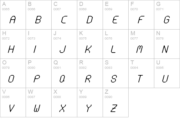 Love Parade italian uppercase A-Z preview