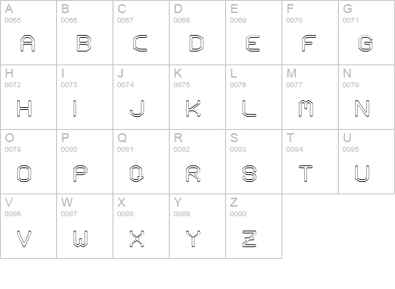Love Parade outline Bold uppercase A-Z preview