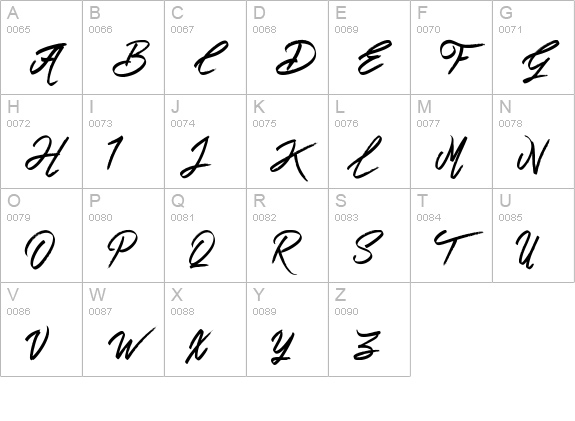 Love Rock uppercase A-Z preview