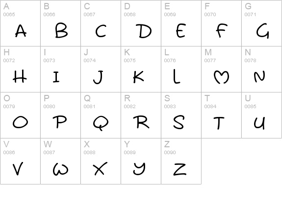 Lovebles
 uppercase A-Z preview