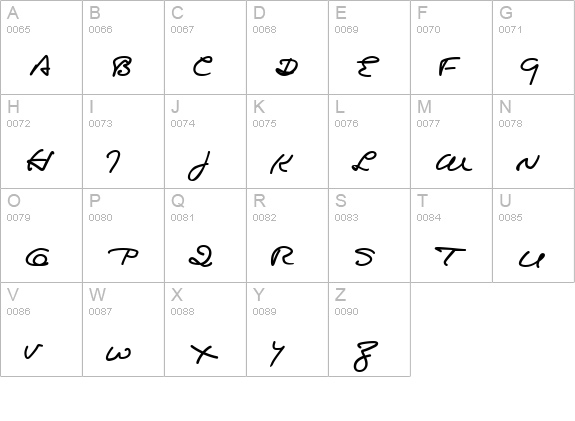 Lovecraft Cursive HPLHS uppercase A-Z preview