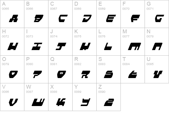 Loveladies Condensed Italic uppercase A-Z preview