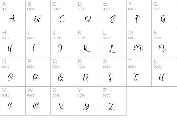Lovely Coffee uppercase A-Z preview