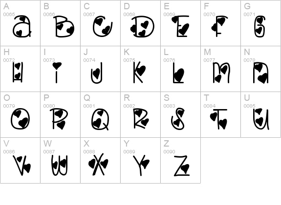 LovelyBitch uppercase A-Z preview