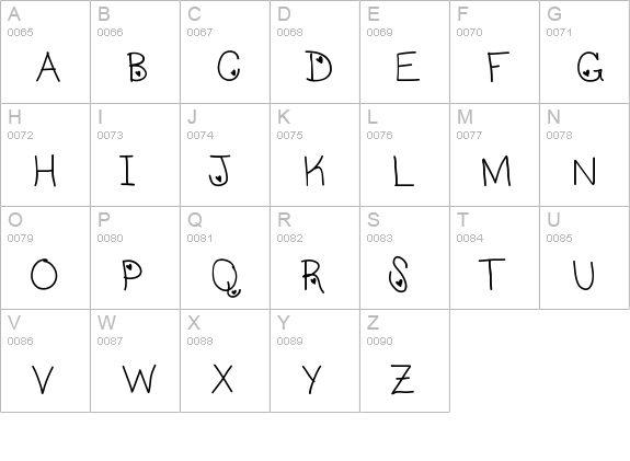 LoveNess uppercase A-Z preview