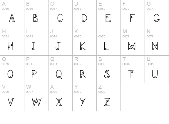 LoveNessThree uppercase A-Z preview
