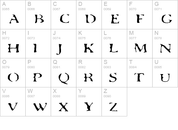 LoveNoteRendered uppercase A-Z preview