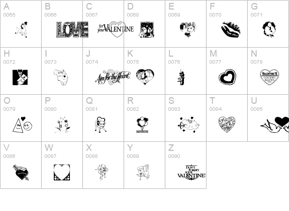 LovePoision uppercase A-Z preview