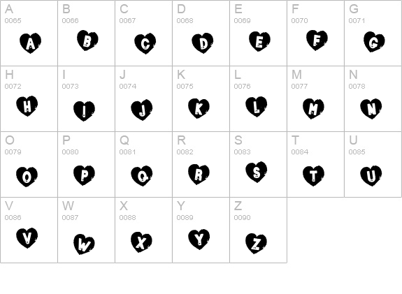 Loverboy uppercase A-Z preview
