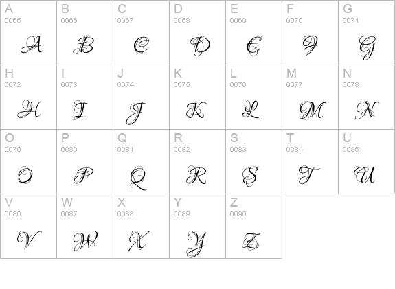 Lovers Quarrel uppercase A-Z preview