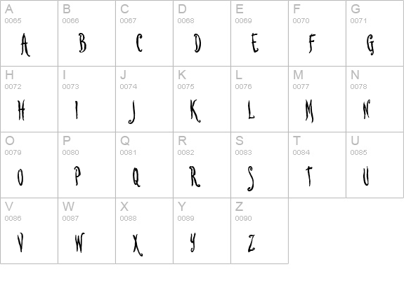 Lovesick AOE uppercase A-Z preview